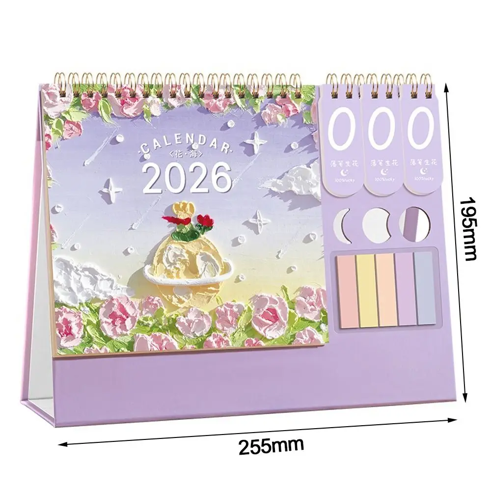 Creative 2026 Desktop Paper Calendar Yearly Multi-function Planner Scheduler Notebook Home Decor Agenda Organizer Home Office