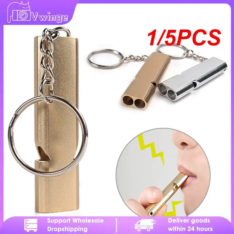 1/5PCS Aluminum Alloy Loud Versatile Mini Whistle Safety Whistle Highly Sought-after Multifunctional Emergency Whistle Durable