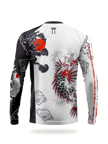 Japanese men's football jersey with samurai pattern round neck comfortable sports top, sweat-wicking and breathable competition