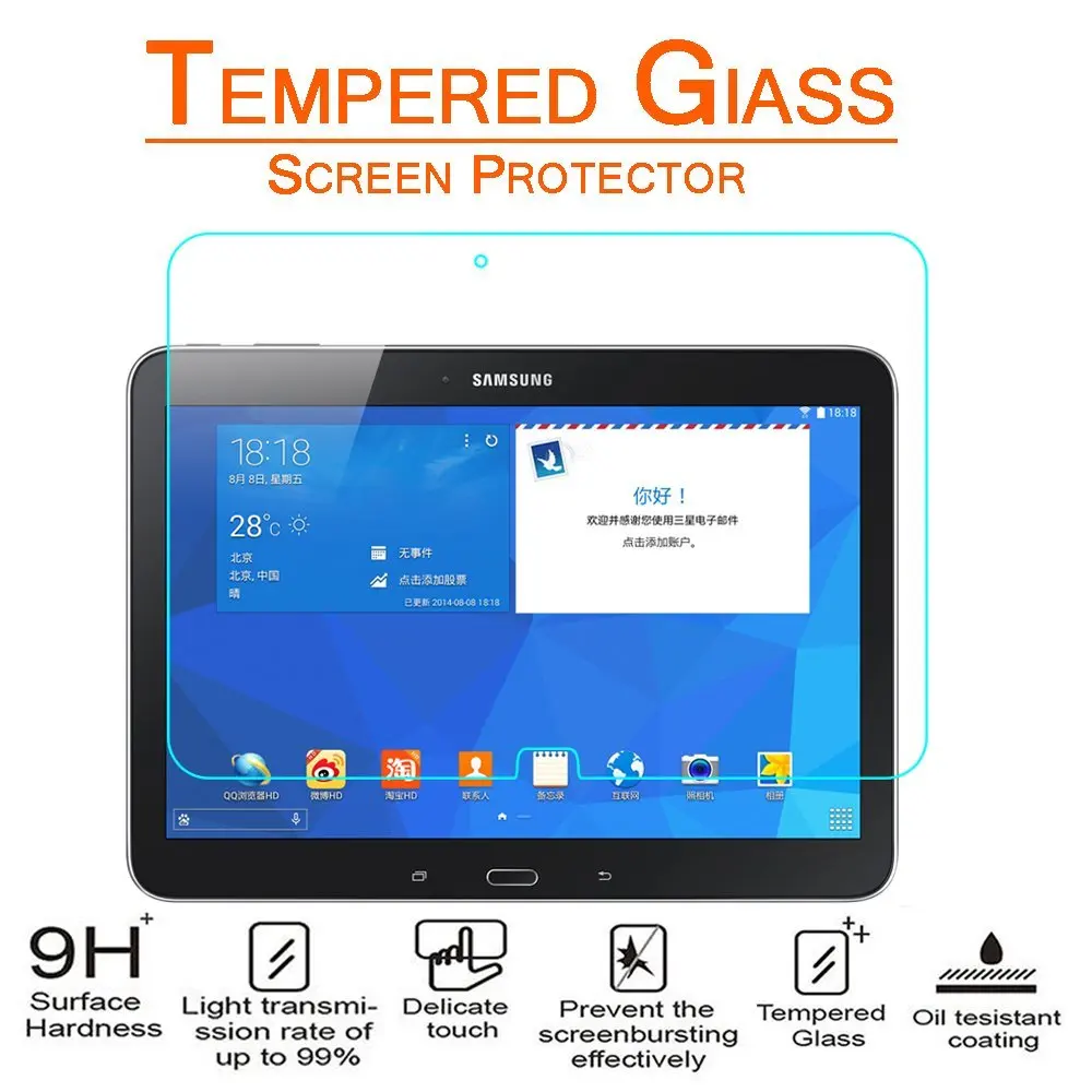 3PCS Glass screen protector for Samsung Galaxy Tab 4 10.1 SM-T530 SM-T531 SM-T535 tablet protective film