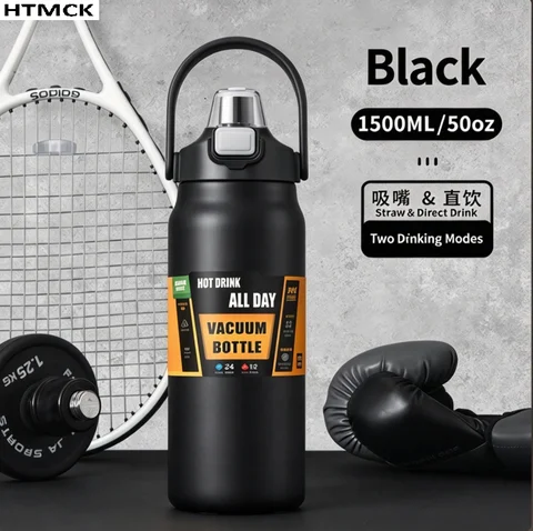 Insulated Steel Sports Bottle with Straw