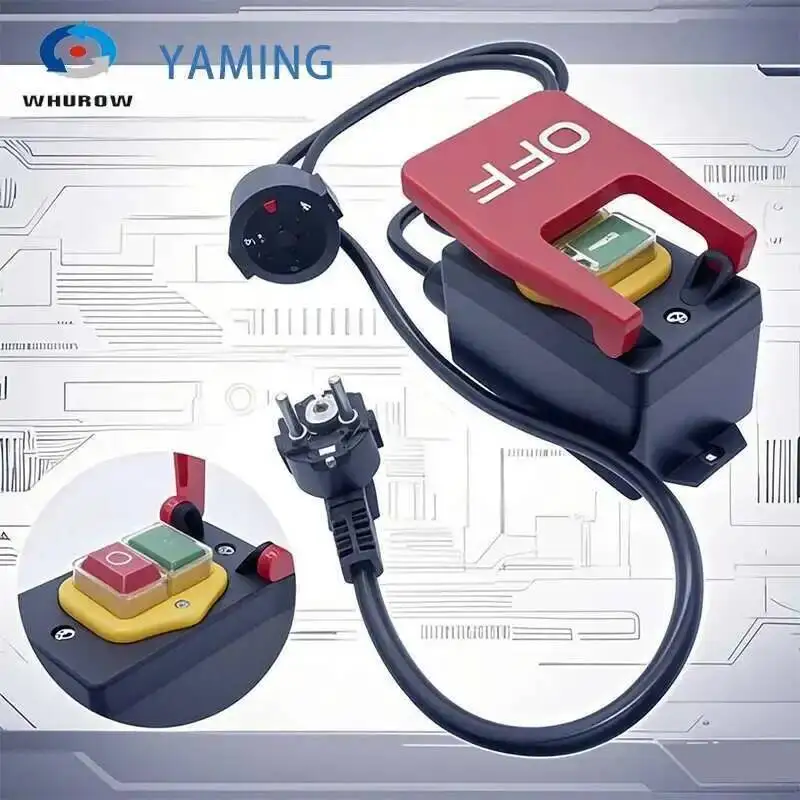 AC250V Elektromagnetische Schakelaar Draad Stopcontact Eenfase Veiligheid AAN-UIT Voor Machine Draaibank Frezen Tafel Cutter YCZ3-BD