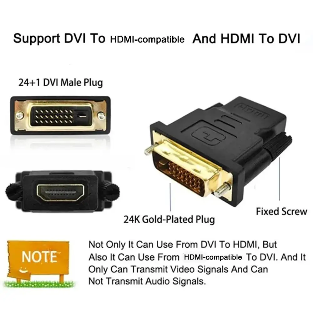 New Vention Dvi To Adapter Bi-directional Dvi D 24+1 Male To Female Cable Connector Converter For Projector Q8h0