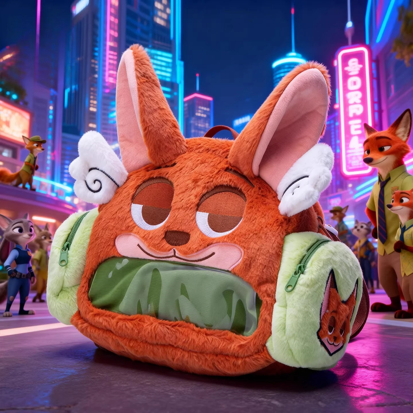 

Zootopia Double Shoulder Children's Bag Nick Judy Police Officer Backpack Travel Bag Cute Cartoon Decoration Bag