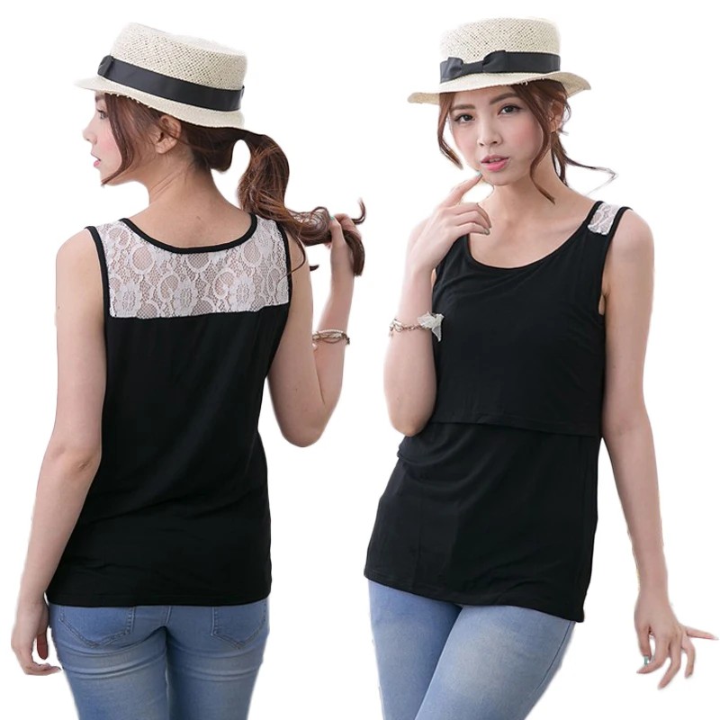 

Summer Maternity Nursing Vest Breastfeeding Tank Tops Clothes For Pregnant T-shirt Lactation Camisole Feeding Wearable