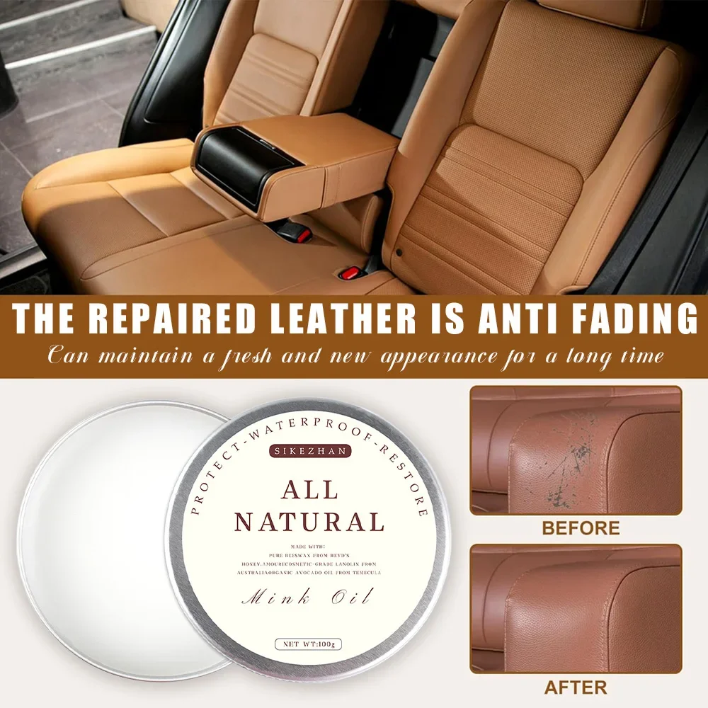 Multifunctional Leather Care Maintenance Oil Cleaning Cream for Car Interior Leather Seat Sofa Bag Shoes Jacket Care Polishing