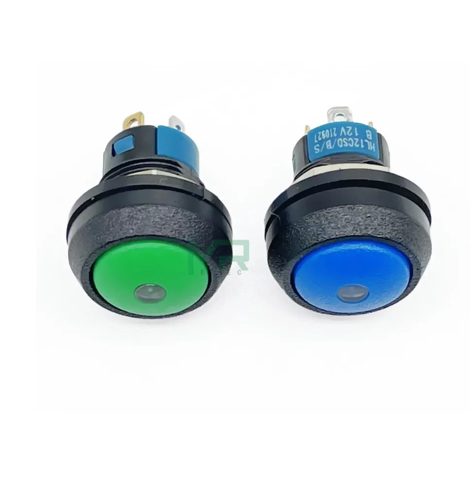 NOWOŚĆ 12mm samoresetujący i samoblokujący 12v kulisty przełącznik przyciskowy Mini LED 4-pinowy wodoodporny okrągły przełącznik z lampą — zdjęcie 6