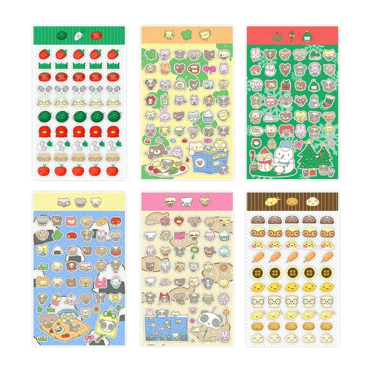 3D Bubble Stickers Cute Animal Christmas Stickers Waterproof Cartoon Handbook Decoration