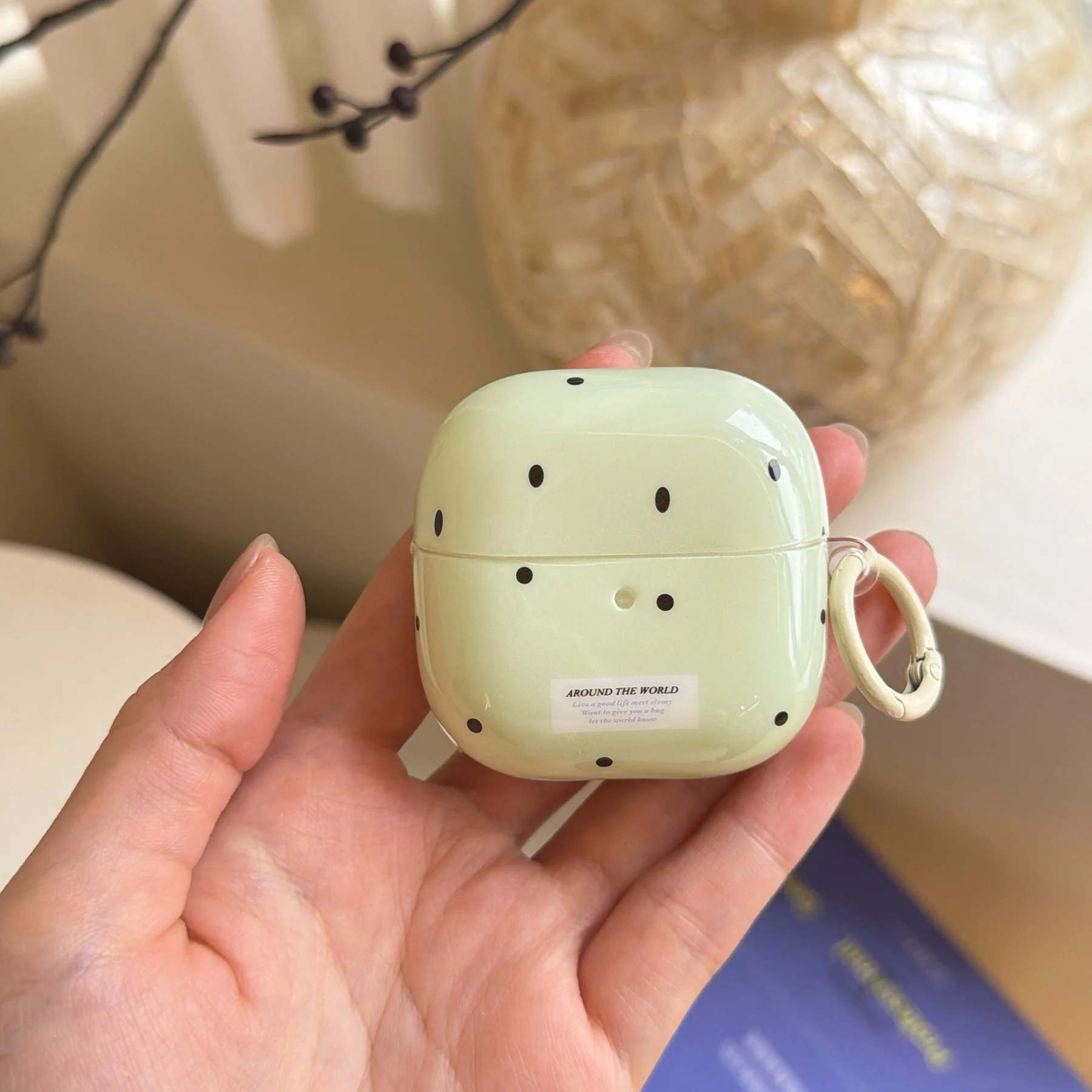 

Simple Chic Green Matcha Polka Dots Solid Color Protective Earphone Case Cover for Samsung Galaxy Buds 3/ Buds 3 Pro/ Buds 3 FE