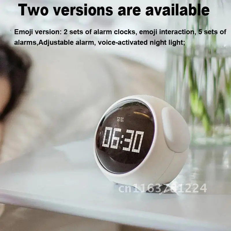 

Table Clock Expression Alarm Clock Pixel Alarm Clock Bedside Kids Night Wake Up Light Multi Function Smart Alarm Clock Children