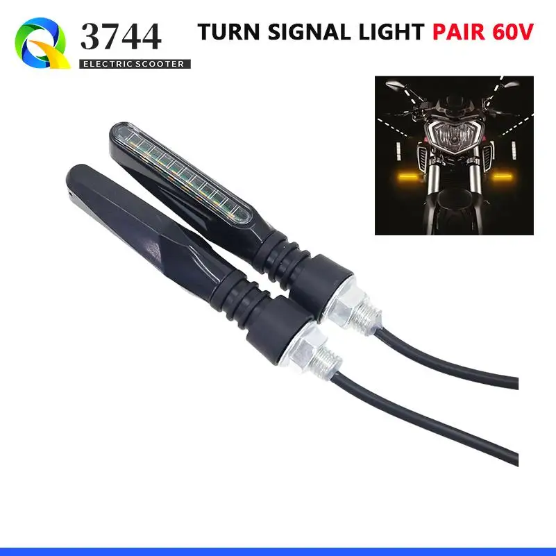 FOR 60V Motorcycle Turn Signals Lights Built Relay Flasher Without Flowing Water Blinker Moto Indicator Turn Lamp Accessorie