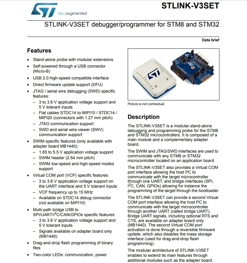 STLINK-V3SET STLINK-V3 modular in-circuit debugger and programmer for STM32/STM8 Development Tools