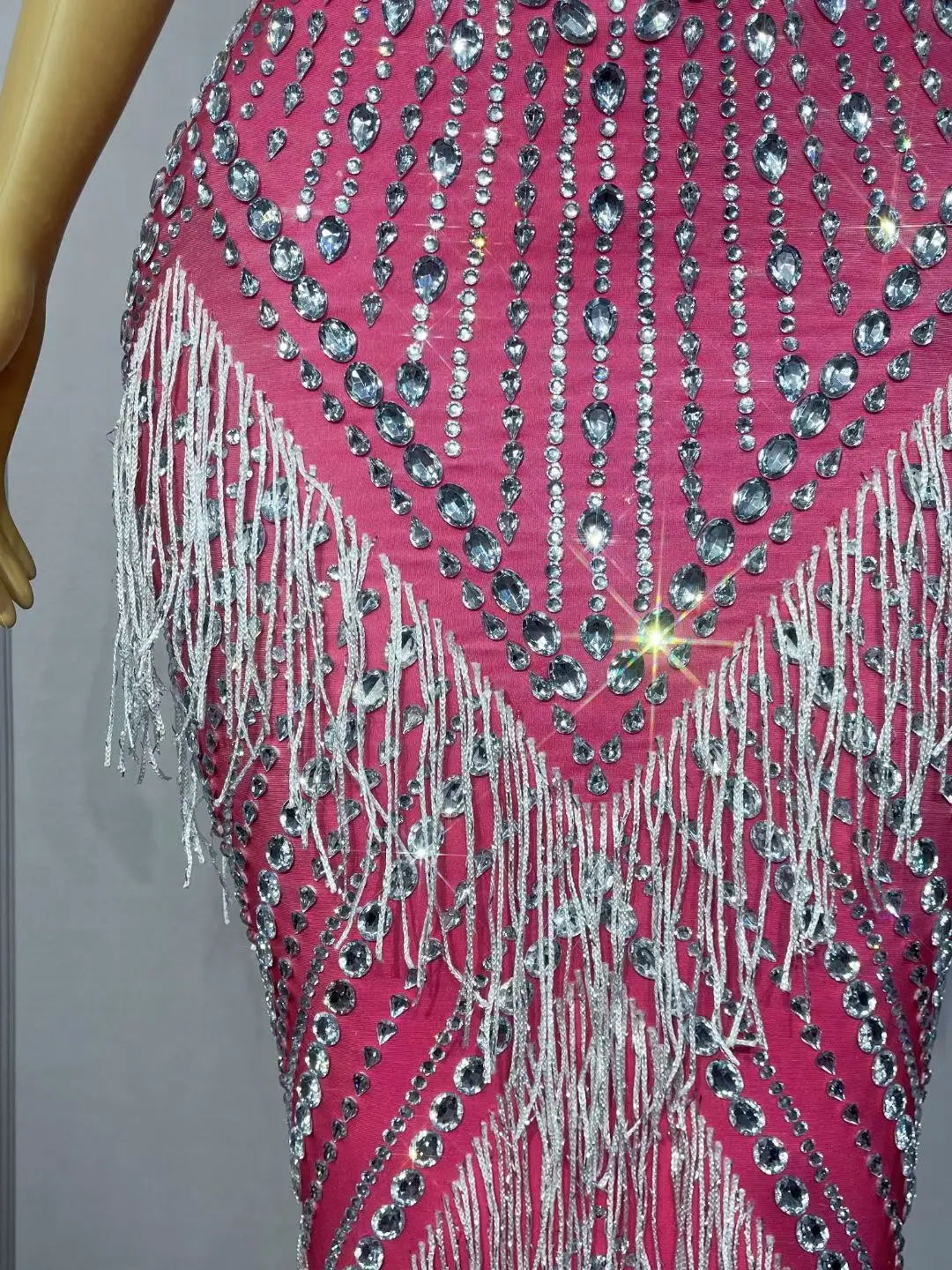 Meihongyu Luxury Party Evening Dress Silver Diamond Tassel Strap Long Dress Prom Cocktail Gowns 15 Year Old Quinceanera Dress