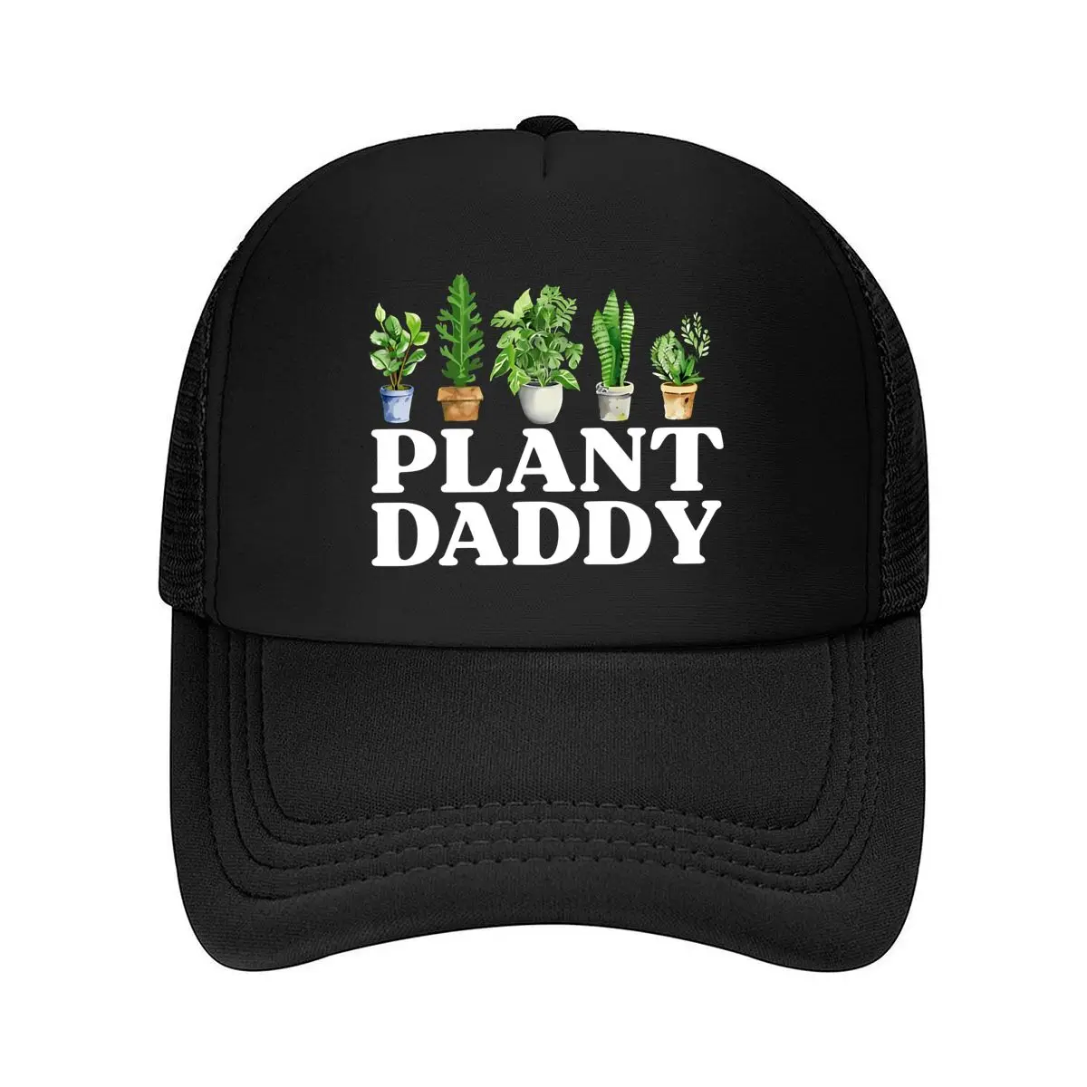 Men'S Vintage Plant Daddy - Adjustable Hat with Potted Plant Design & 'PLANT DADDY' Text - Distresse 2026 Mesh Baseball Cap