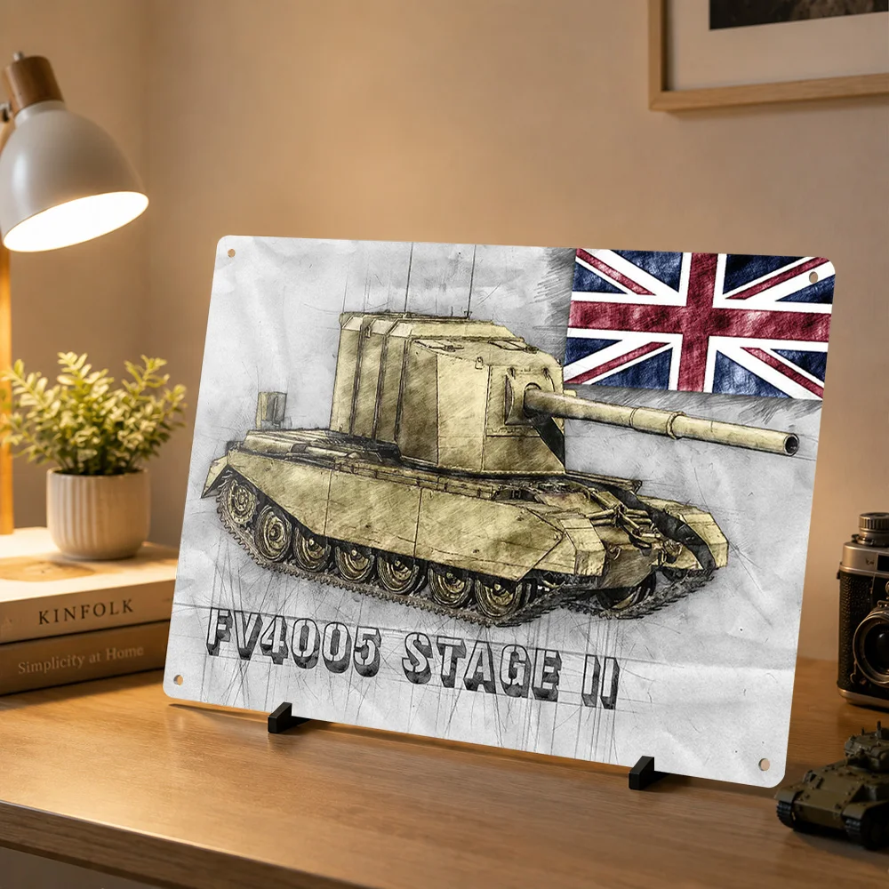 FV4005 Stage II Poster Retro 3D Printed Metal Signs Customized Wall Hanging Gift for House Bedroom Decoration Room Accessories