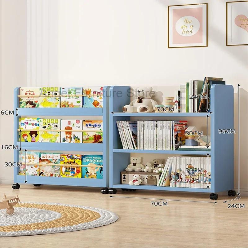 Children White Bookcase Mobile Newspaper Small Toy Bedroom Doll Corner Dorm Room Modern Book Holder Garden Raf Room Organization