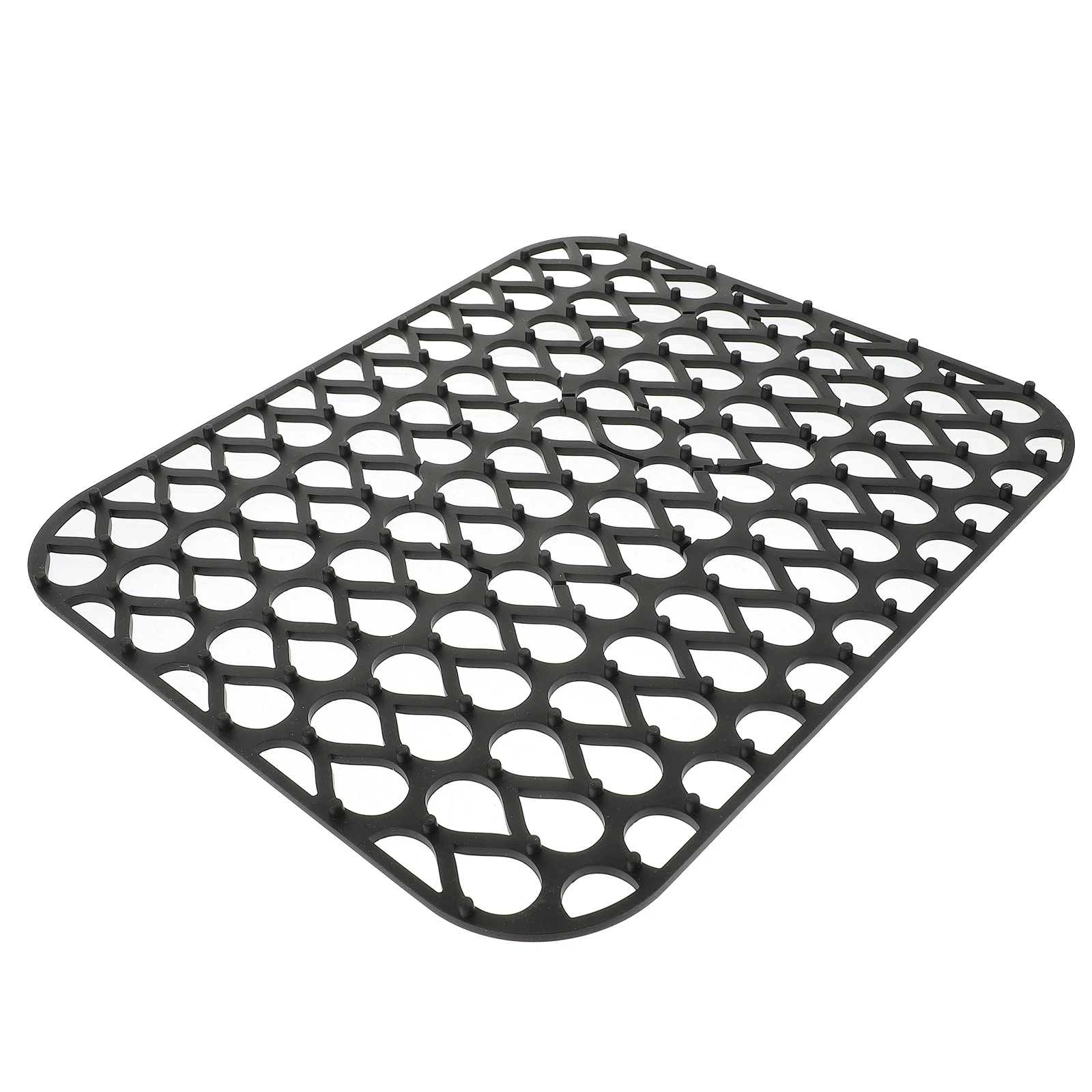 

Mat Kitchen Silicone Drainage Pad Cushion Grid Protector for Stainless Steel Ceramic Glassware Anti Slip Hollow Design
