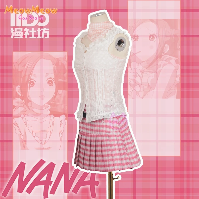 Anime Comic Nana Komatsu Nana Cosplay Kostuum Pruik Vrouwen Meisjes Cosplay Dagelijks Roze Outfit Uniform Engel Sexy Halloween Feestpak