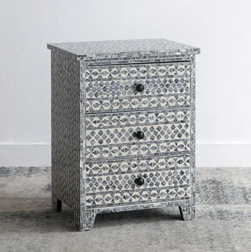 High quality inlaid side table, mother bedside table, living room, bedroom handmade