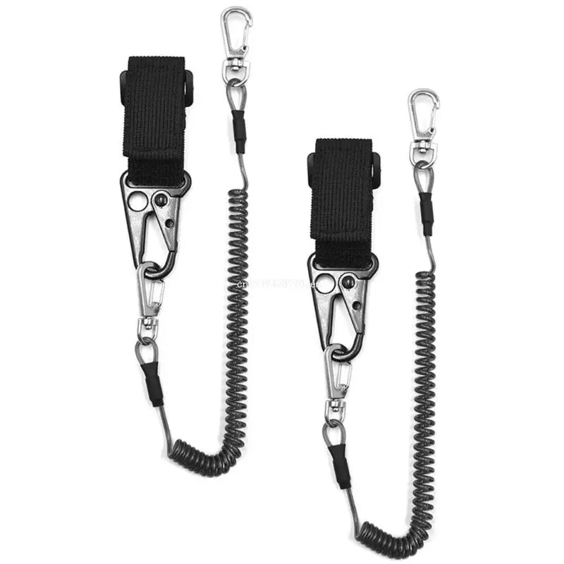 1pc/2pcs Tie Belt Straps Fishing Poles Tether with Coiled Lanyard Wire