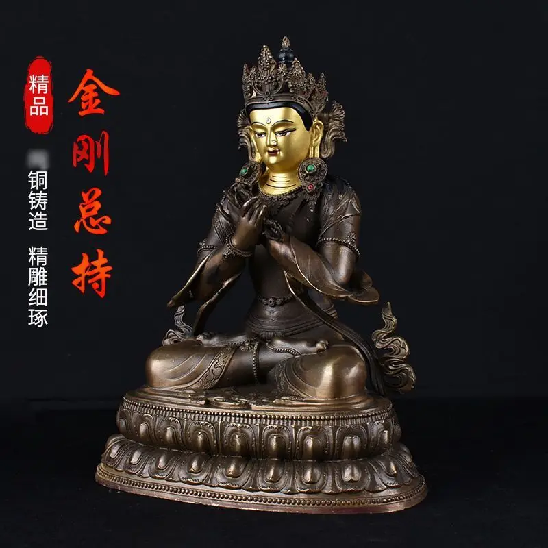 King Kong always holds Buddha statue brass gilt Tibetan handmade home living room lucky tabletop ornament