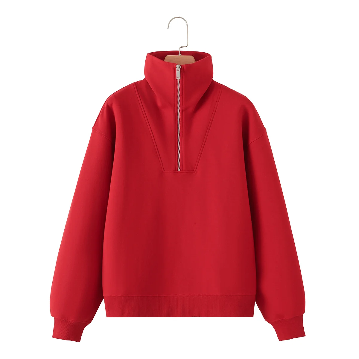 Nlzgmsj 2026 Herbst Winter Damen Sweatshirt-Set mit Halbem Reißverschluss und Stehkragen, Lässige Weite Hose, 2-Teiliges Outfit, Trainingsanzug – Detail 2