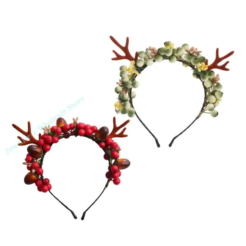 r7uf لطيف Bacca و Renindeer Antler Hair Haoop Women Wash Wash Makeup Makeup for Photogrand