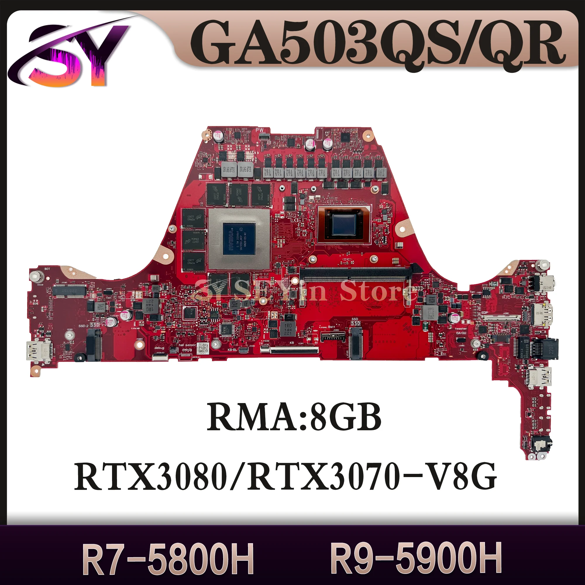 

Mainboard For ASUS ‎ROG GA503QS GA503Q GA503QR GA503QM Laptop Motherboard R7 R9 RTX3080/RTX3070-V8G RTX3060/V6G 16GB/8G-RAM