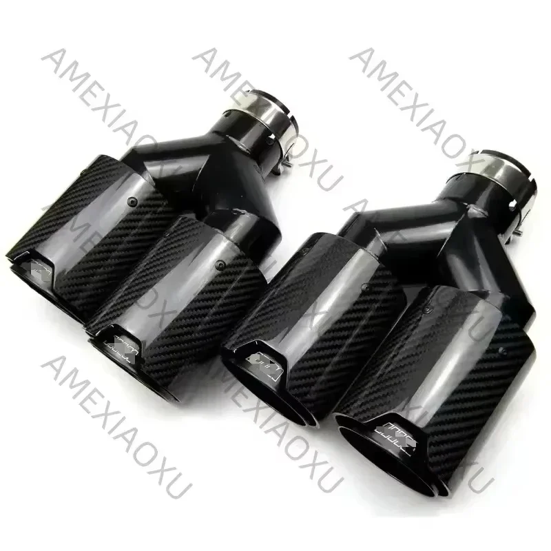 A Pair Dual Carbon Fiber Universal M Performance Exhaust Pipe End Muffler Tips for BMW 5 Series F10 X3F25 X4 F26 X5 F15 X6 F16