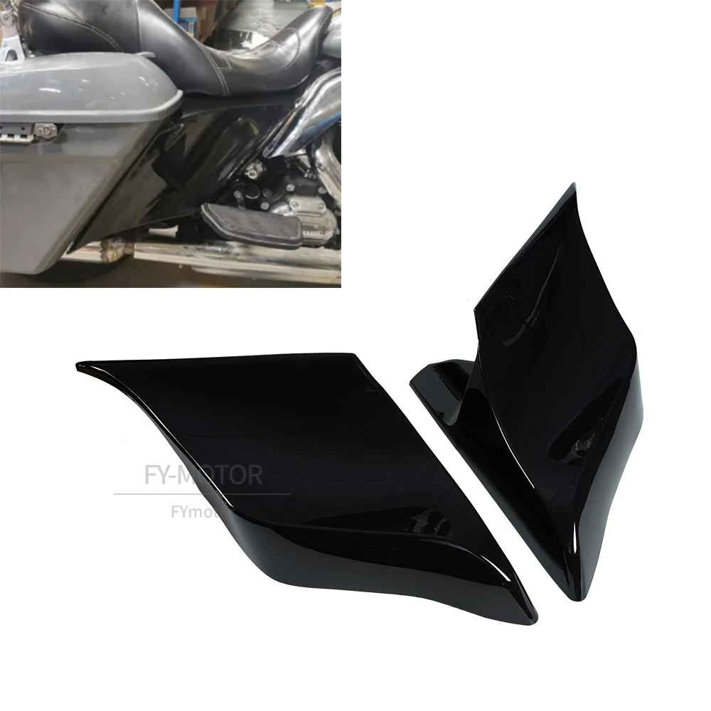 Motorcycle Stretched Extended Side Covers Panels ABS Plastic Fit For Harley Touring Road Electra Street Glide 2014-2022