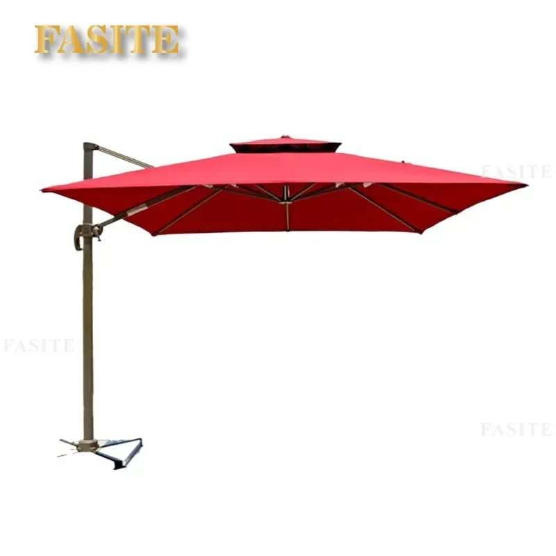For Outdoor Square Roman Umbrella Double Top Aluminum Alloy Parasol Courtyard Round Single Top Sunshade Windproof Patio