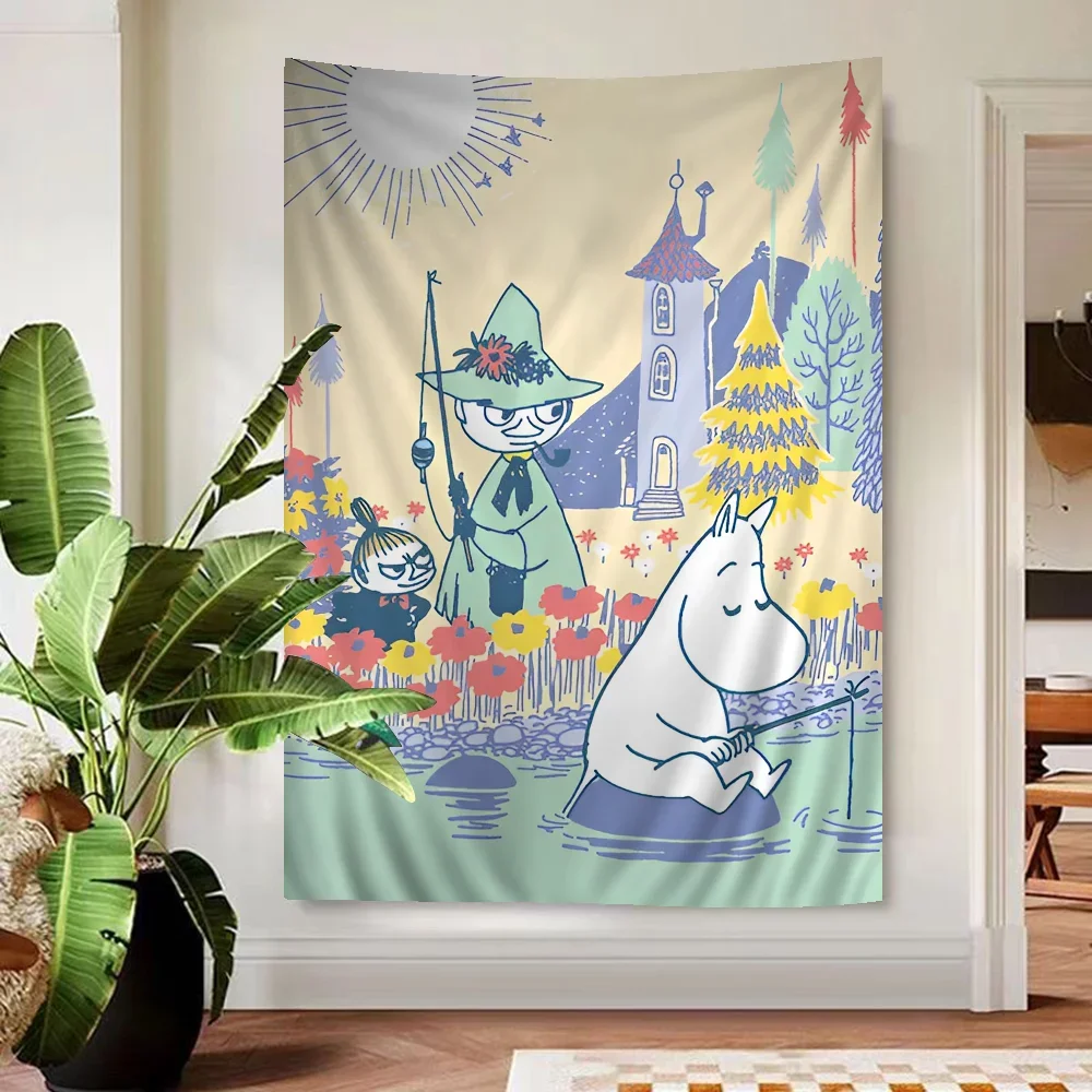 Comic Hippo Anime Hanging Bohemian Tapestry Bohemian Wall Tapestries Mandala Kawaii Room Decor