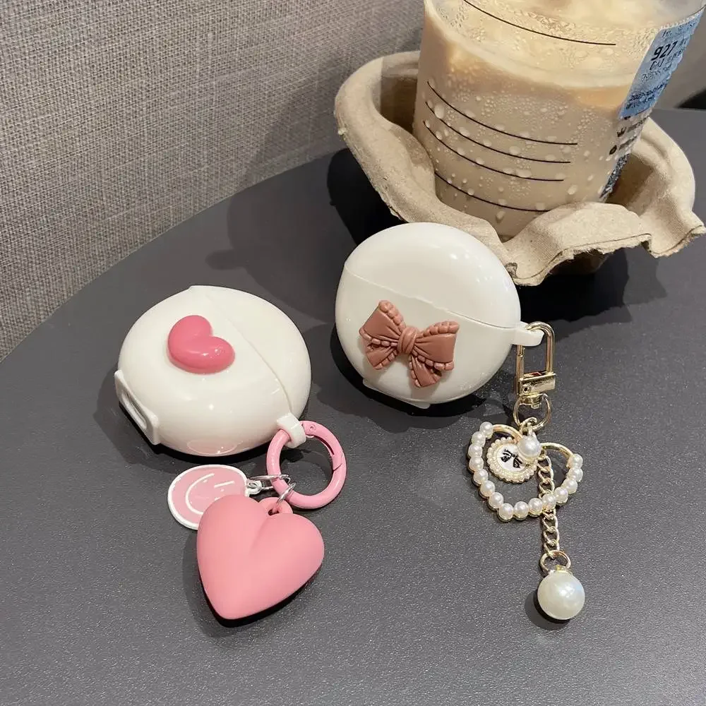 Cute Heart Love Silicone Earphone Accessories Case For Original Pro 6 TWS Charging Box Soft Cover For Lenovo HT38  With Keychain