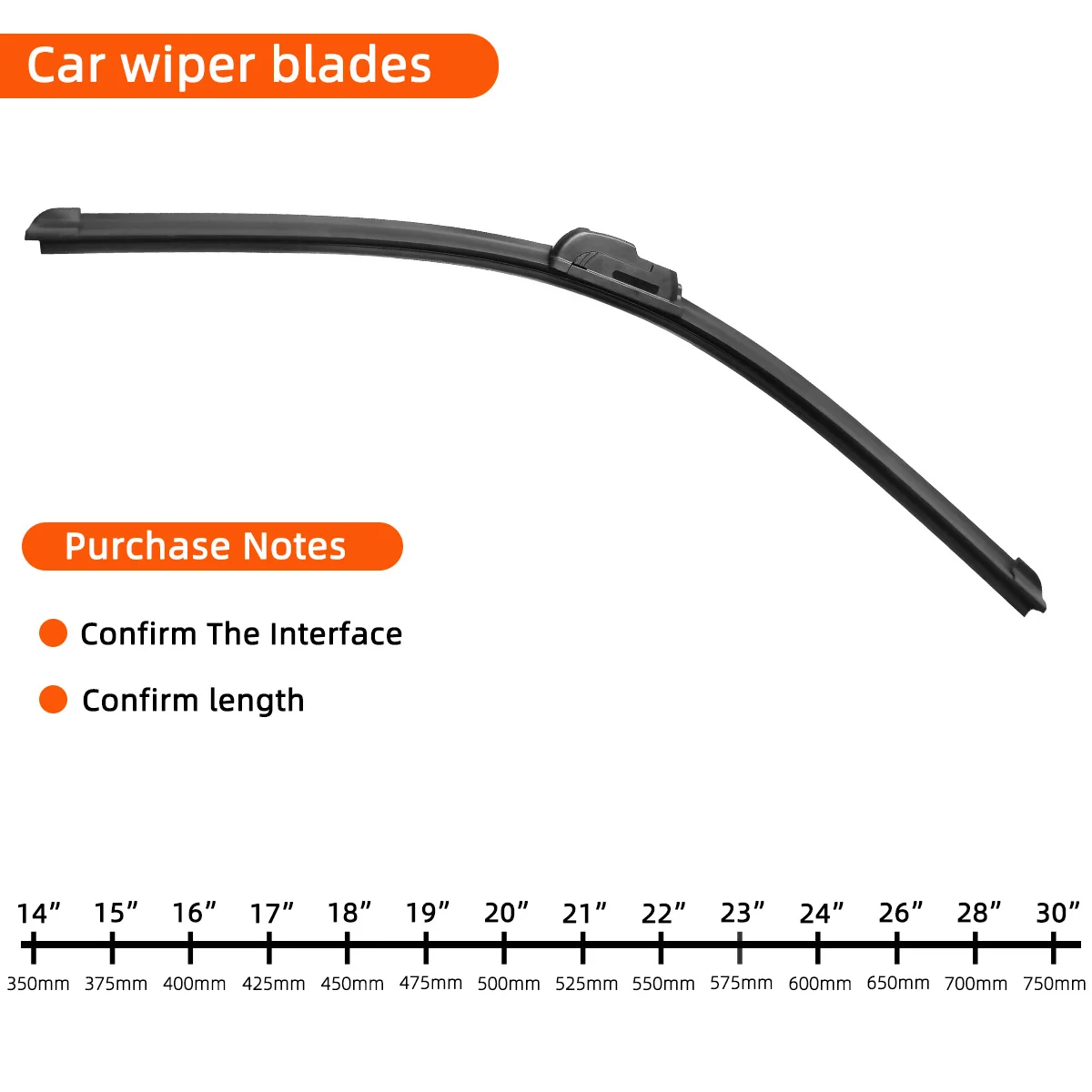 1 Stück Universeller Rahmenloser Scheibenwischer mit J/U-Haken für jedes Wetter, leise, aerodynamisch, Ersatz-Zubehör für die Autoscheibe – Detail 4