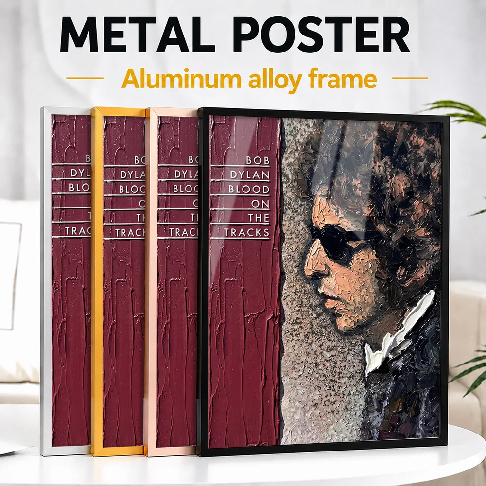 Bob Dylan Blood On The Tracks Album Cover Framed Metal Print Customized Songwriter Legacy Wall Art Perfect In Room For Fan Gift