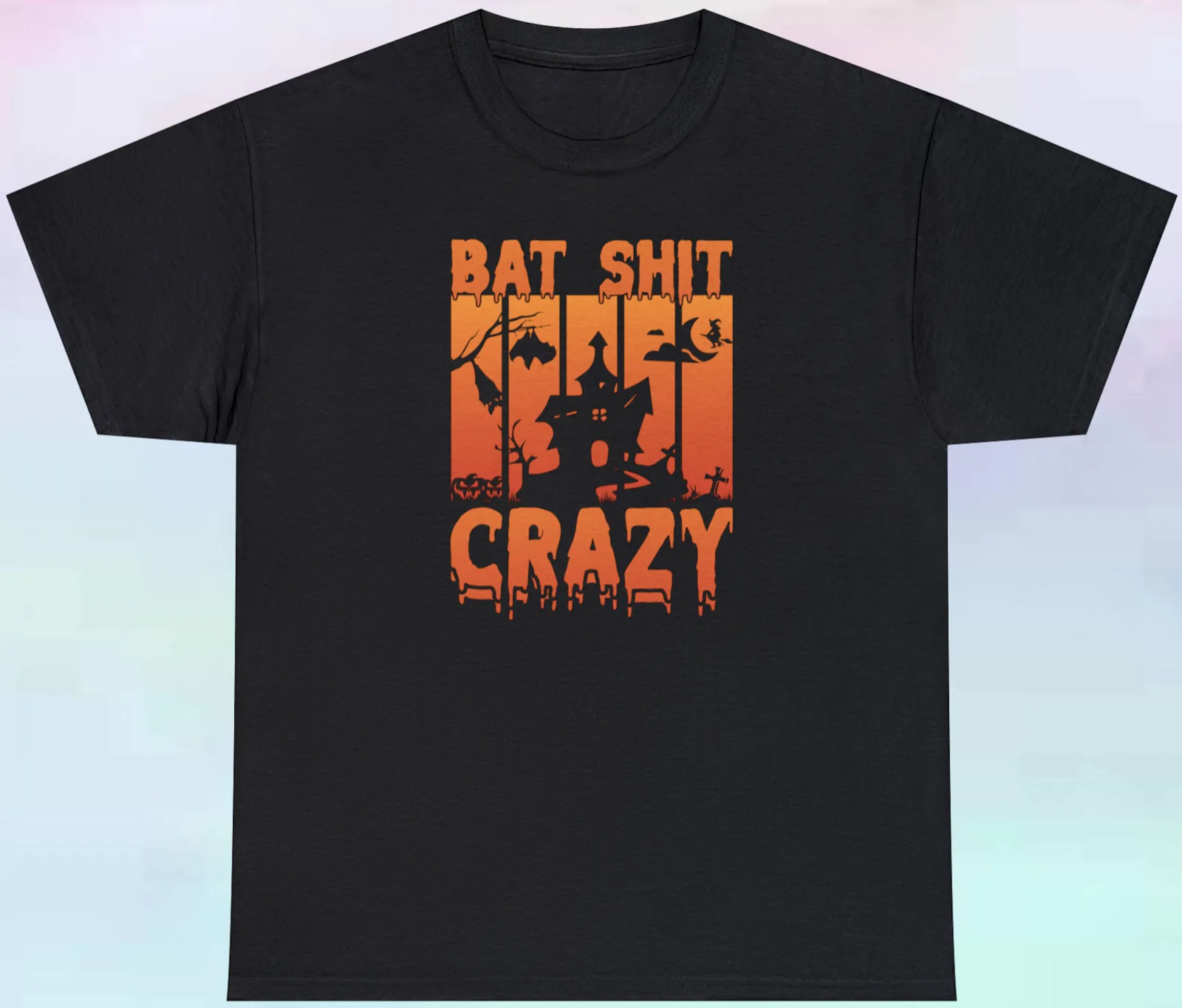 

Men's Women's Bat Sh*t Crazy T Shirt | Funny Halloween Haunted House | S-5XL Tee