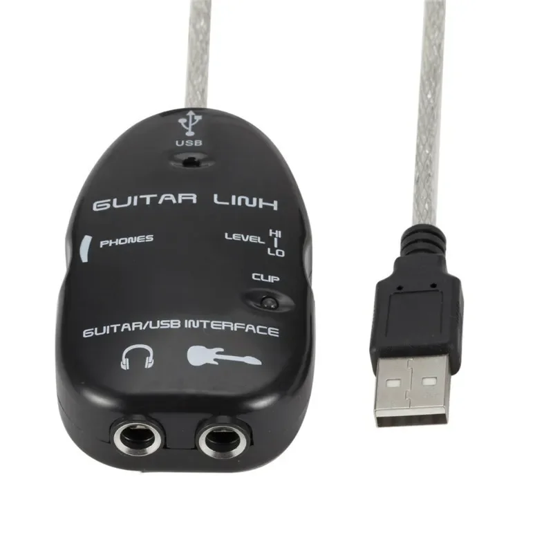 Cable USB para guitarra, adaptador de grabación, reproductor de sonido, tarjeta, efectos, interfaz, Cable de enlace, pastilla de sonido