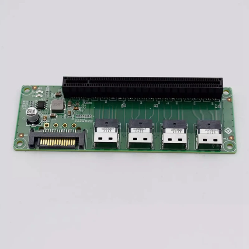 Pcie 4.0スロット拡張ボード、4ポートSFF-8654からpcie x16スロットアダプター、m.2からsasライザーカード、GPU pcie 4.0x4、15ピンsata、新品