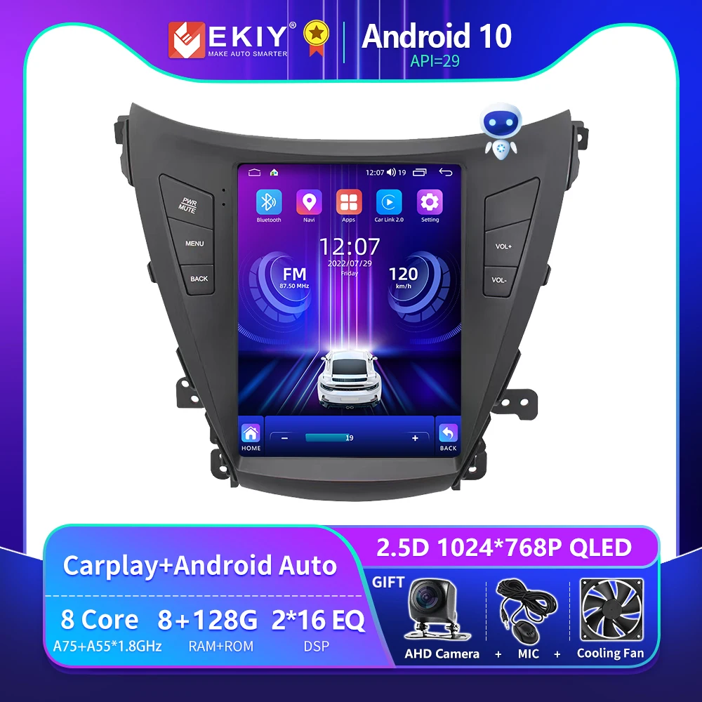 

EKIY T9 Tesla Car Radio For Hyundai Elantra 2011 - 2013 2014 - 2016 Vertical Screen Navigator GPS Android Stereo Receiver 2 Din