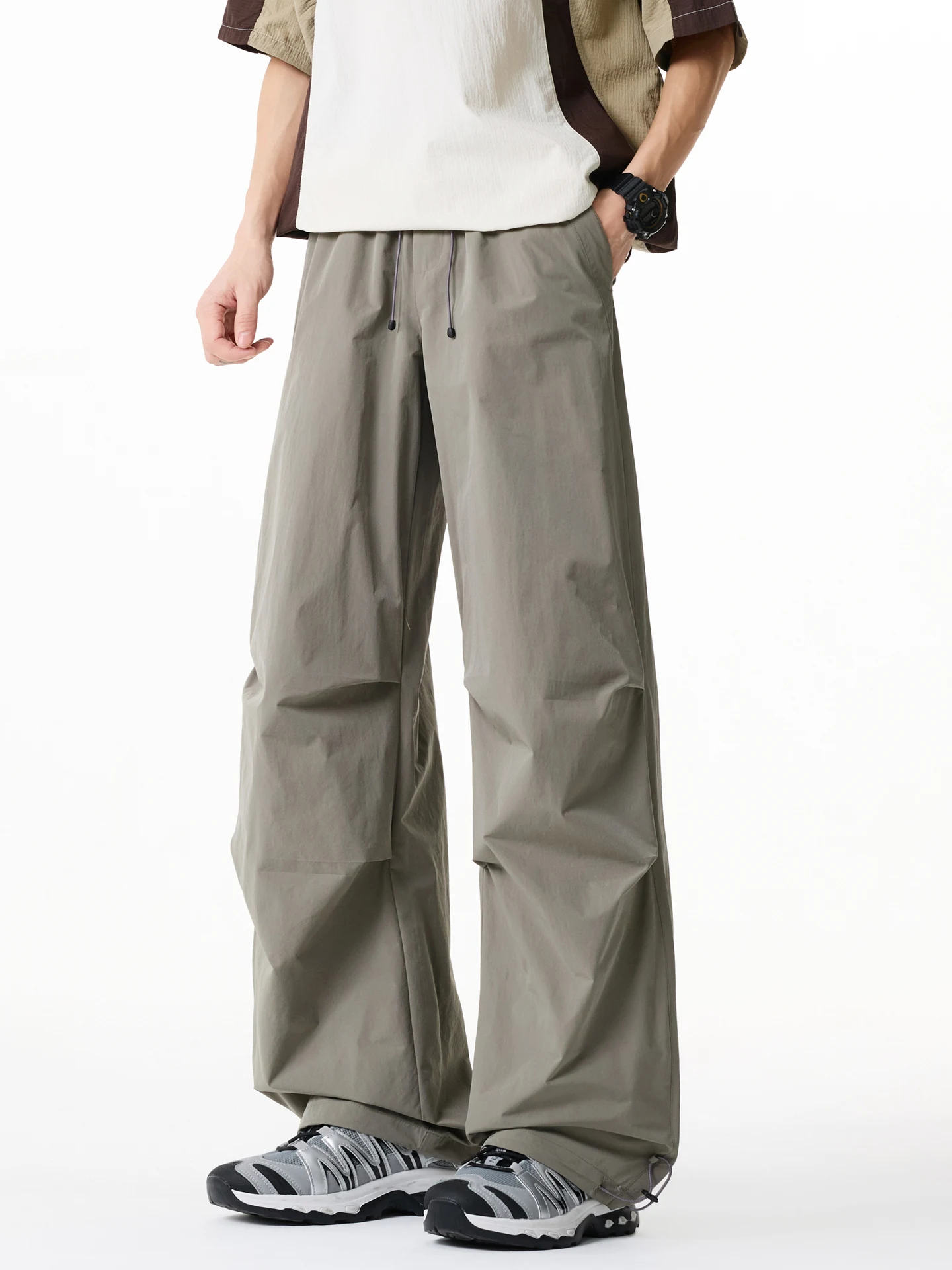 

Trendy Outdoor Spor Cargo Pants Men's Women's Loose Straight Leg Long Trousers Casual Wear Resistant Tear for Spring