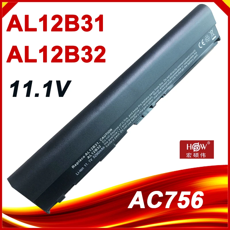 

6 Cells Battery For Acer For Aspire One 725 756 C7 AL12X32 AL12A31 AL12B31 AL12B32 TravelMate B113M C710 B113-M Chromebook