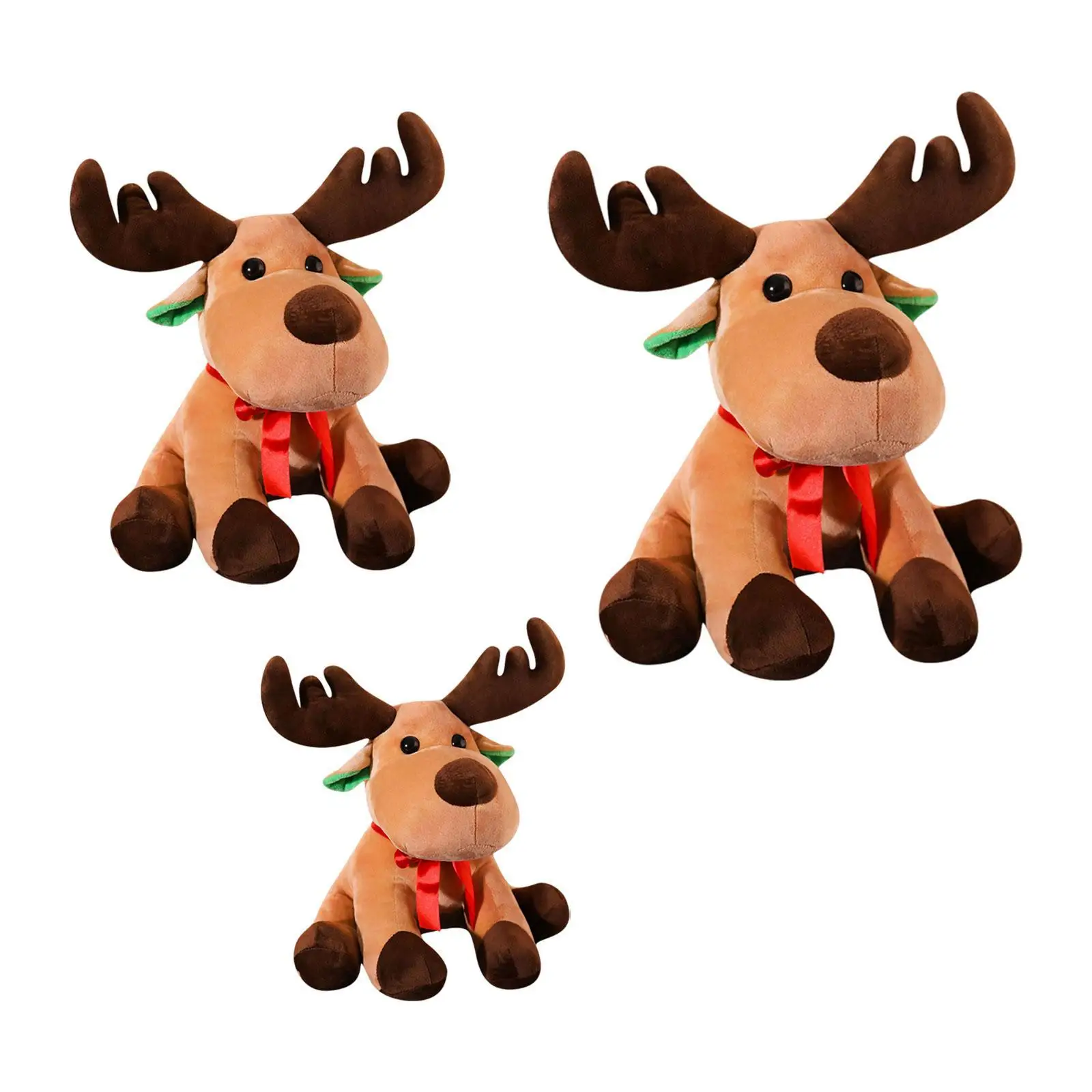 Reindeer Stuffed Animal Christmas Elk Decor Atmosphere Ornament Soft Stuffed