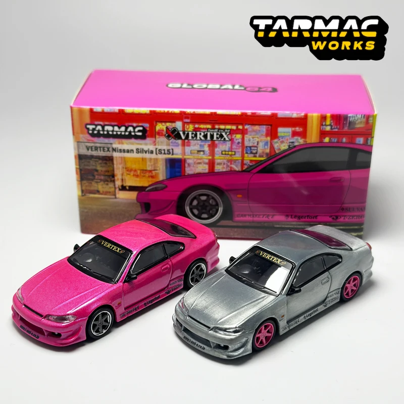 Tarmac Works 1:64 TW VERTEXT Nissan Silvia S15 Pink Metallic – The