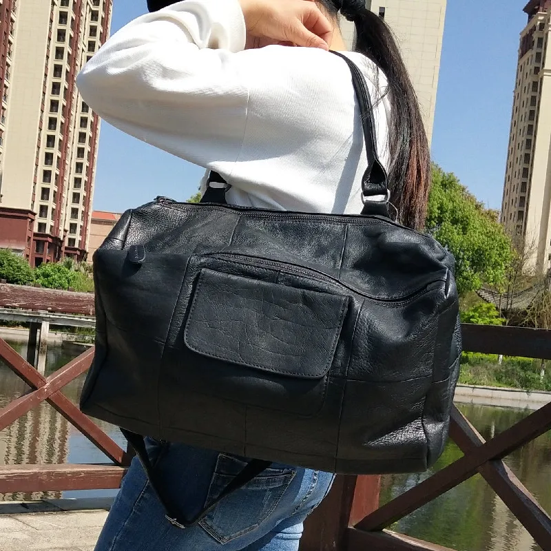 

European And American Fashion High-quality Top Layer Cowhide Shoulder Bag Casual Versatile Large Capacity Shopper Handbag Trendy