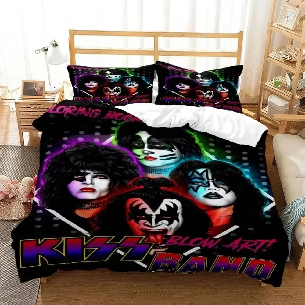 

3D Print Kiss Band Rock Bedding Set 3D Printed Suitable for Bedroom Duvet Cover Set With Pillowcases Kids Home Textile