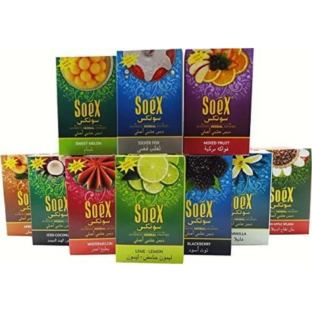 Soex Random 10pcs 500g HERBAL Shisha Fruits Premium Hookah Flavors Weed Molasses No 0%  Nicotine Free 0%