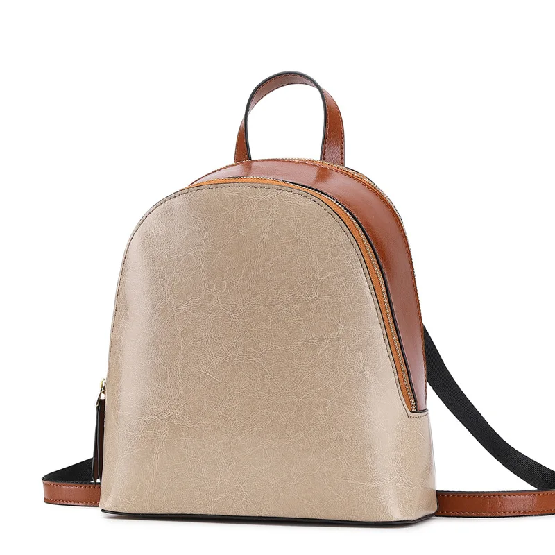 Johnature 2024 nuove donne di moda zaino stile coreano versatile borsa in pelle bovina borse da viaggio in tinta unita per il tempo libero di grande