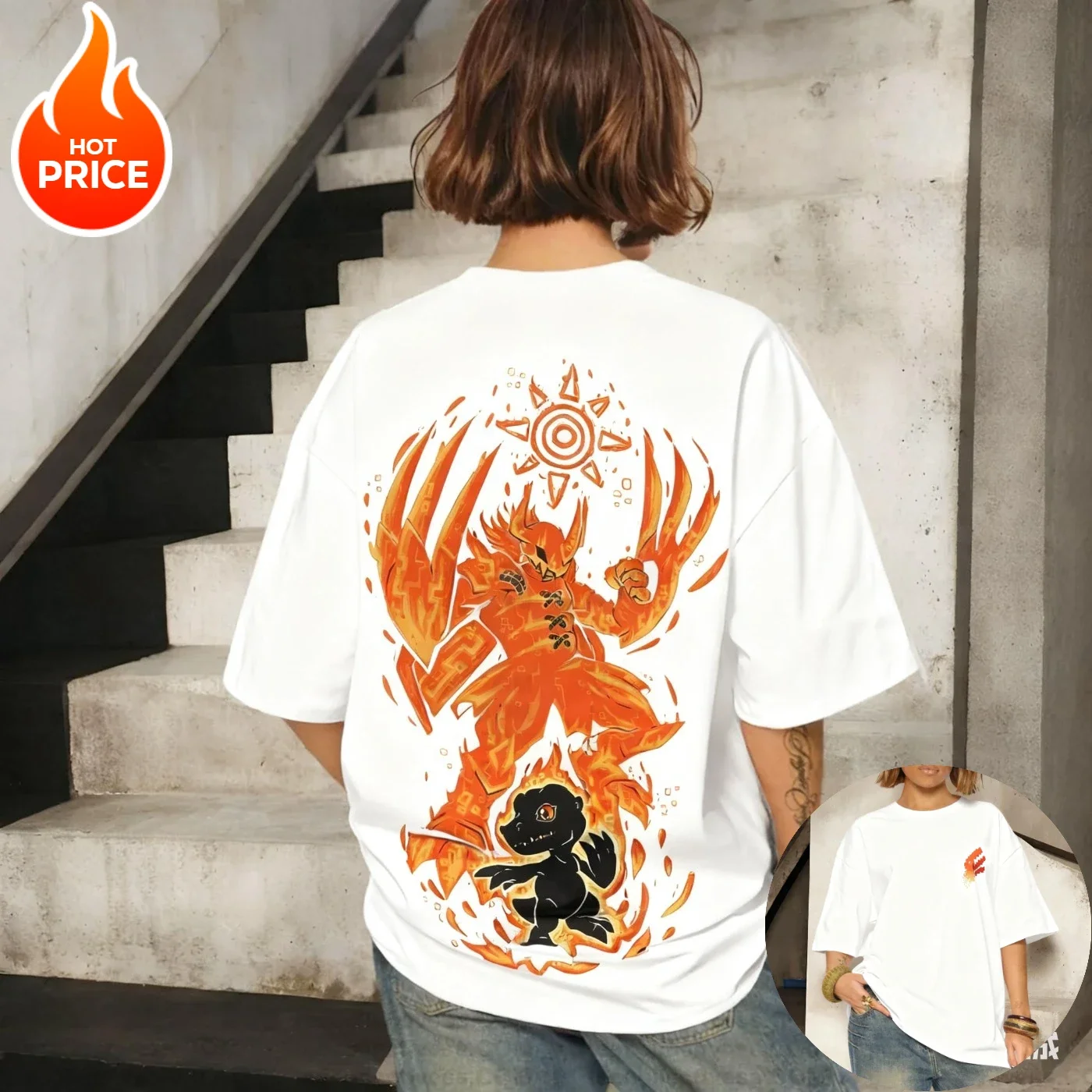 Camiseta Vintage de verano para hombre de Anime Digimon Harajuku War Greymon, ropa de calle holgada para mujer, Camiseta deportiva informal de algodón de manga corta