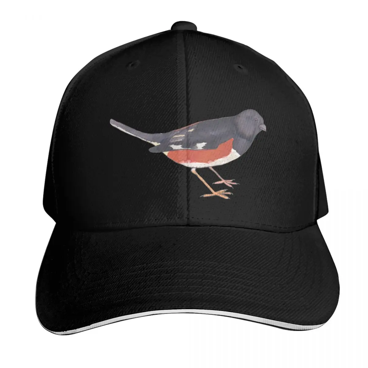 Eastern Towhee bird species art Baseball Cap Summer Beach Travel Streetwear Hip Hop Trendy Vintage Retro Embroidered