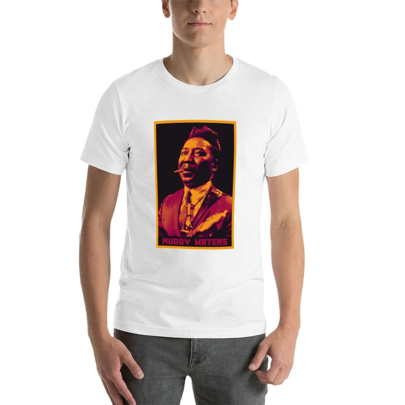 تي شيرت Muddy Waters تي شيرت رجالي كاجوال تي شيرت للرجال جرافيك عتيق